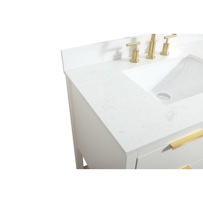 Elegant Bathroom Vanity - White (VF19236WH-BS)