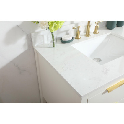 Elegant Bathroom Vanity - White (VF19236WH-BS)