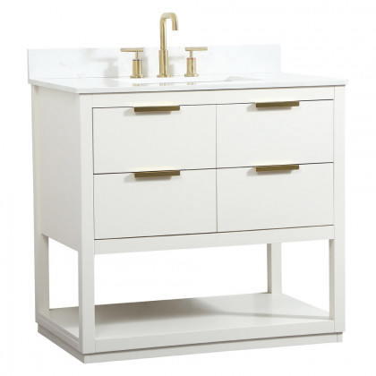 Elegant Bathroom Vanity - White (VF19236WH-BS)