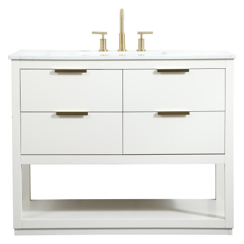 Elegant Bathroom Vanity - White (VF19242WH)