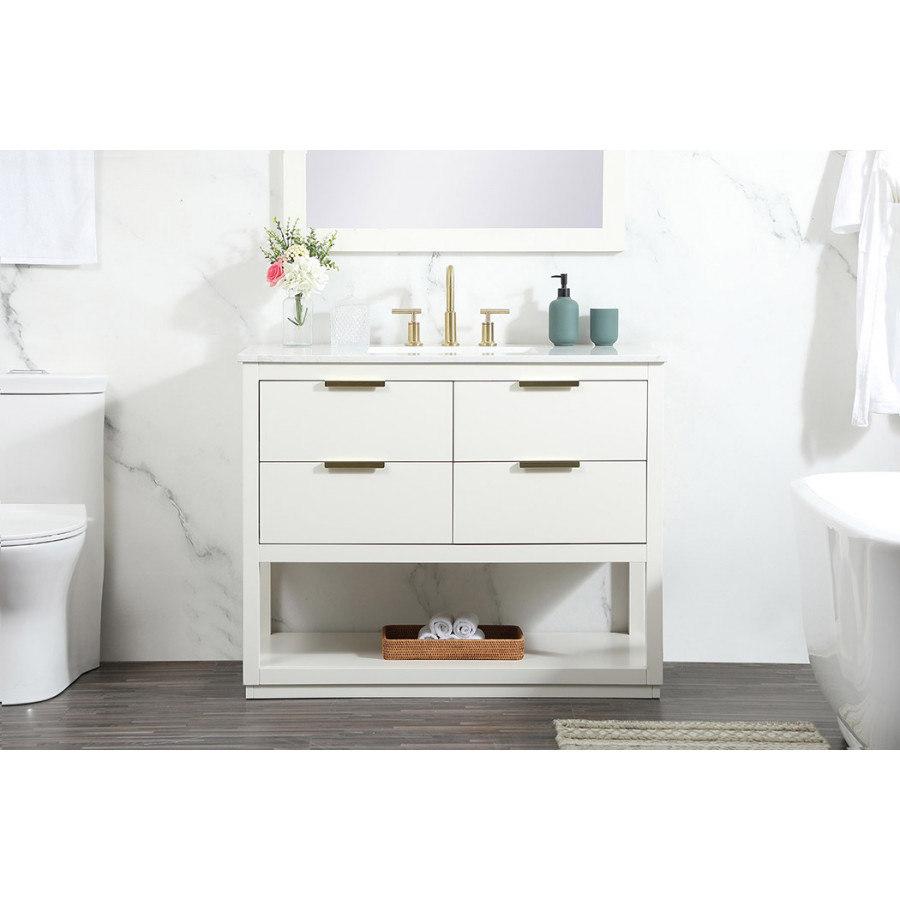 Elegant Bathroom Vanity - White (VF19242WH)