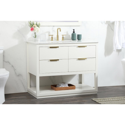 Elegant Bathroom Vanity - White (VF19242WH)