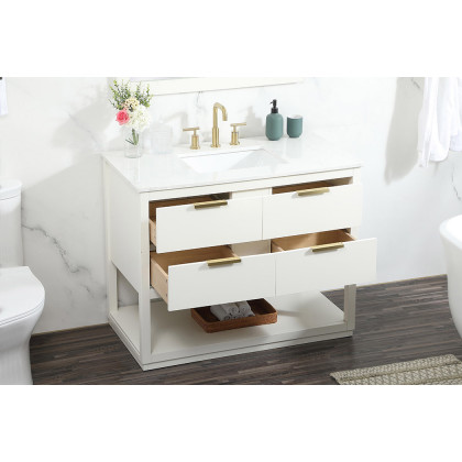 Elegant Bathroom Vanity - White (VF19242WH)