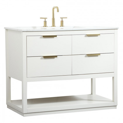 Elegant Bathroom Vanity - White (VF19242WH)