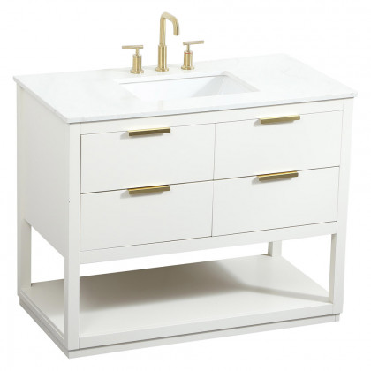 Elegant Bathroom Vanity - White (VF19242WH)