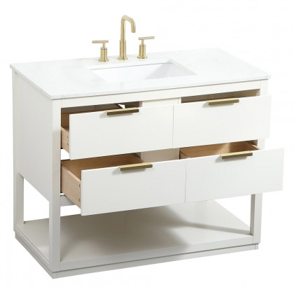 Elegant Bathroom Vanity - White (VF19242WH)