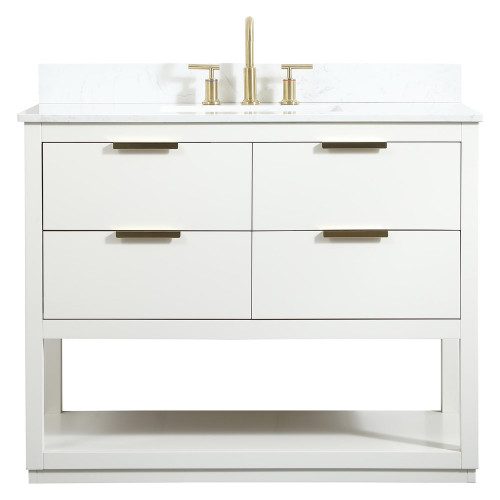 Elegant Bathroom Vanity - White (VF19242WH-BS)