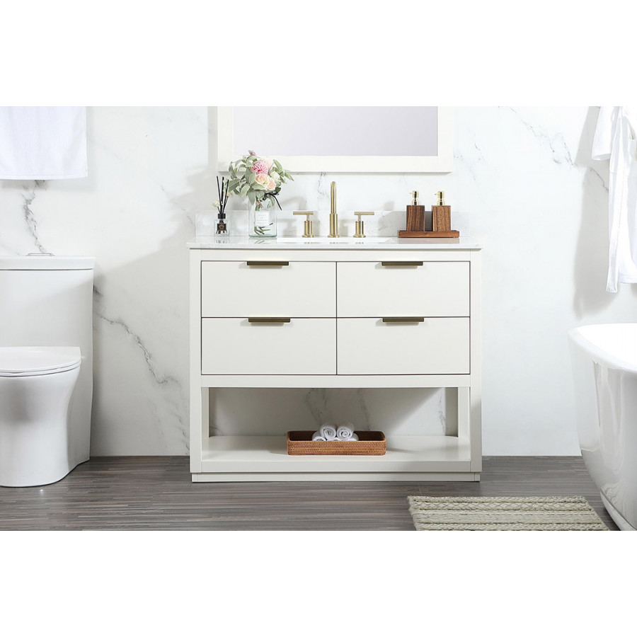 Elegant Bathroom Vanity - White (VF19242WH-BS)