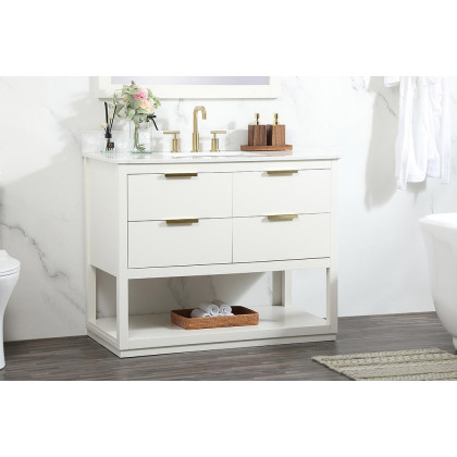 Elegant Bathroom Vanity - White (VF19242WH-BS)