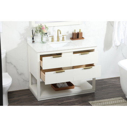 Elegant Bathroom Vanity - White (VF19242WH-BS)