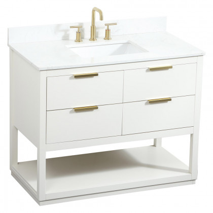 Elegant Bathroom Vanity - White (VF19242WH-BS)