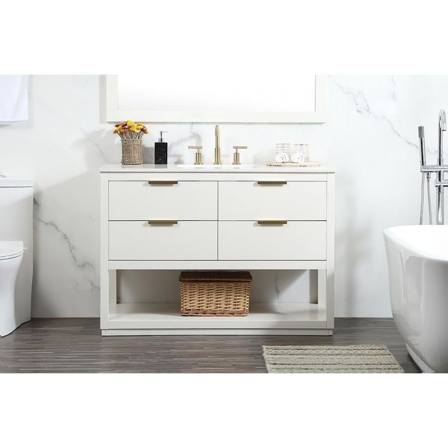 Elegant Bathroom Vanity - White (VF19248WH)