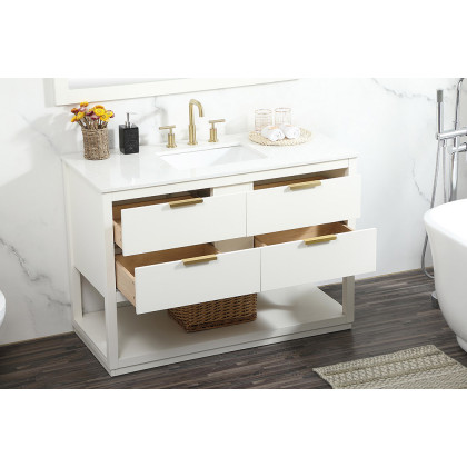 Elegant Bathroom Vanity - White (VF19248WH)