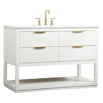 Elegant Bathroom Vanity - White (VF19248WH)