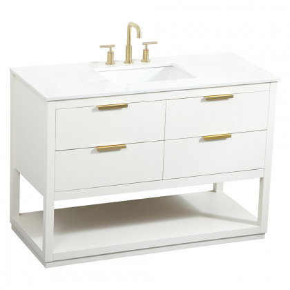 Elegant Bathroom Vanity - White (VF19248WH)