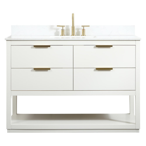 Elegant Bathroom Vanity - White (VF19248WH-BS)