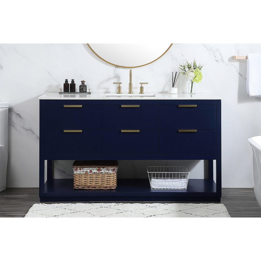 Elegant Bathroom Vanity - Blue (VF19260BL)