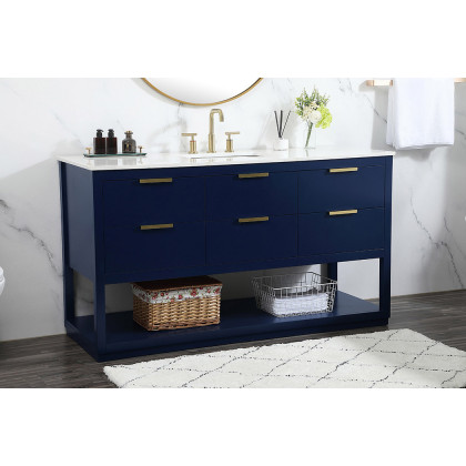 Elegant Bathroom Vanity - Blue (VF19260BL)
