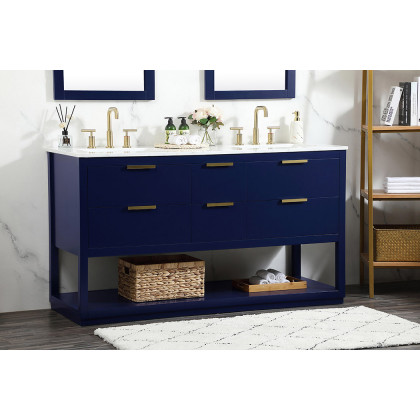 Elegant Bathroom Vanity - Blue (VF19260DBL)