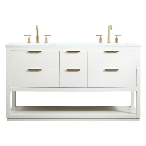 Elegant Bathroom Vanity - White (VF19260DWH)