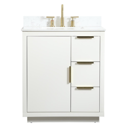 Elegant Bathroom Vanity - White (VF19430WH-BS)