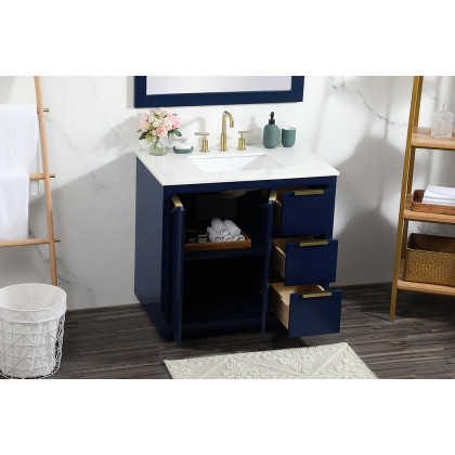 Elegant Bathroom Vanity - Blue (VF19436BL)