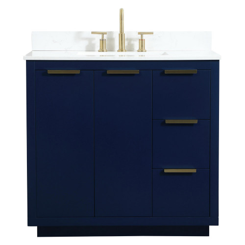 Elegant Bathroom Vanity - Blue (VF19436BL-BS)