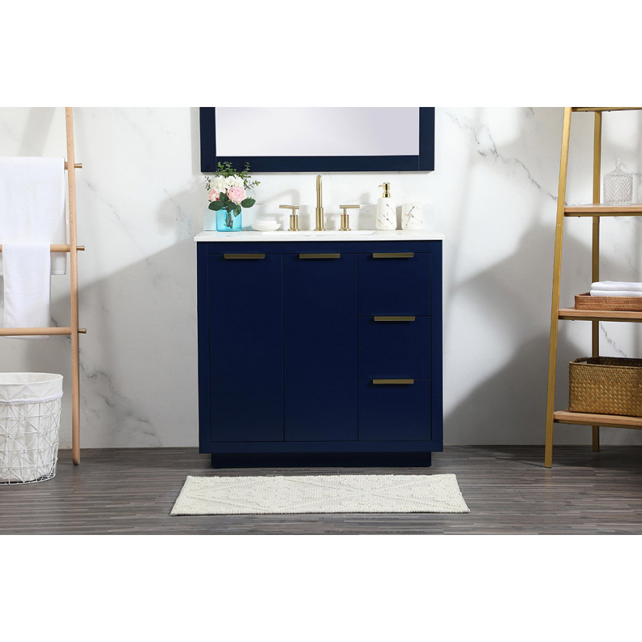 Elegant Bathroom Vanity - Blue (VF19436BL-BS)