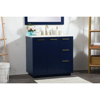 Elegant Bathroom Vanity - Blue (VF19436BL-BS)