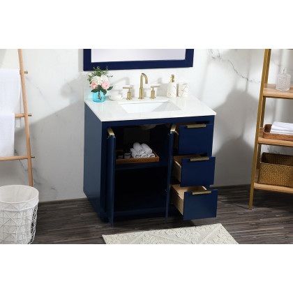 Elegant Bathroom Vanity - Blue (VF19436BL-BS)