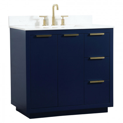 Elegant Bathroom Vanity - Blue (VF19436BL-BS)