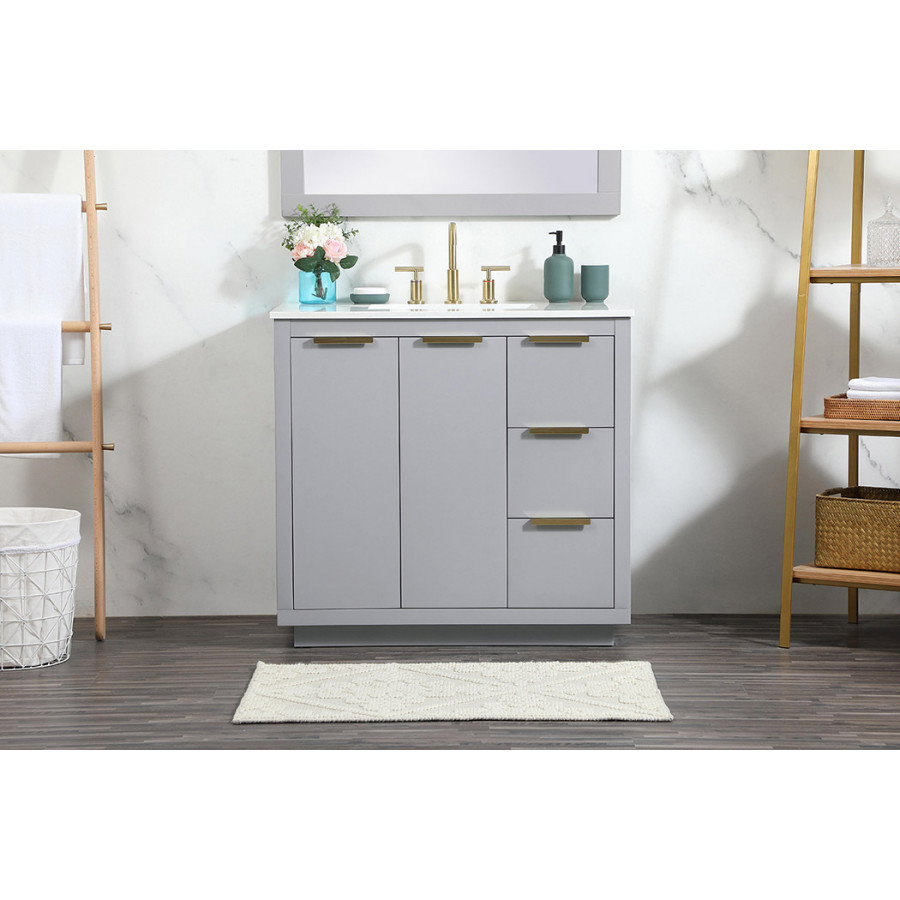 Elegant Bathroom Vanity - Gray (VF19436GR)