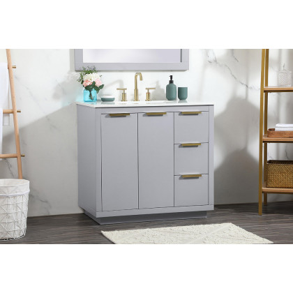 Elegant Bathroom Vanity - Gray (VF19436GR)