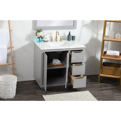 Elegant Bathroom Vanity - Gray (VF19436GR)