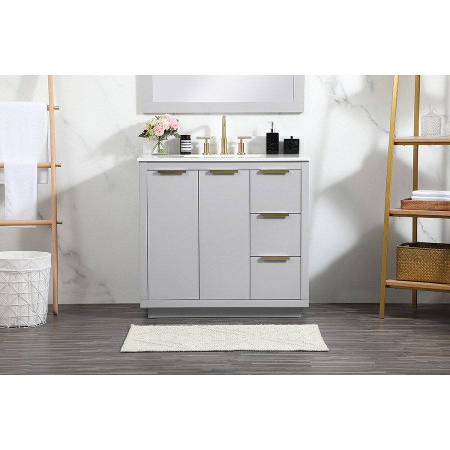 Elegant Bathroom Vanity - Gray (VF19436GR-BS)