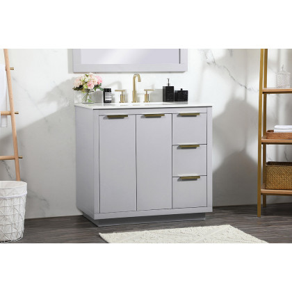 Elegant Bathroom Vanity - Gray (VF19436GR-BS)