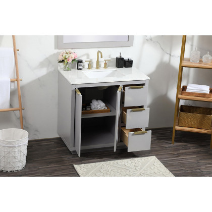 Elegant Bathroom Vanity - Gray (VF19436GR-BS)