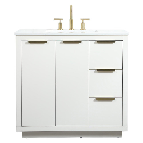 Elegant Bathroom Vanity - White (VF19436WH)