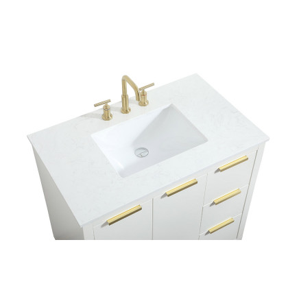 Elegant Bathroom Vanity - White (VF19436WH)