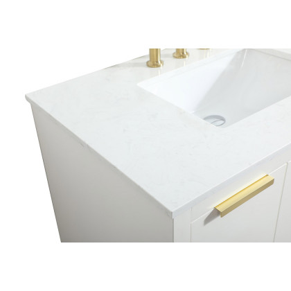 Elegant Bathroom Vanity - White (VF19436WH)