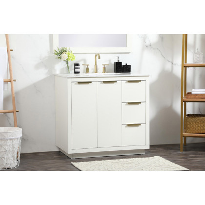 Elegant Bathroom Vanity - White (VF19436WH)