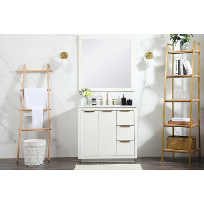 Elegant Bathroom Vanity - White (VF19436WH)