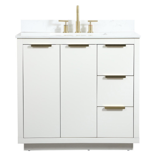 Elegant Bathroom Vanity - White (VF19436WH-BS)
