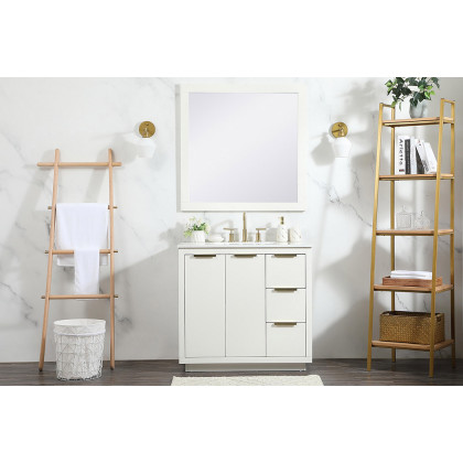 Elegant Bathroom Vanity - White (VF19436WH-BS)