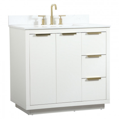 Elegant Bathroom Vanity - White (VF19436WH-BS)