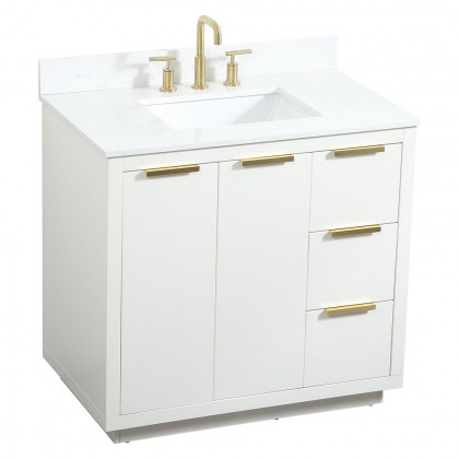 Elegant Bathroom Vanity - White (VF19436WH-BS)