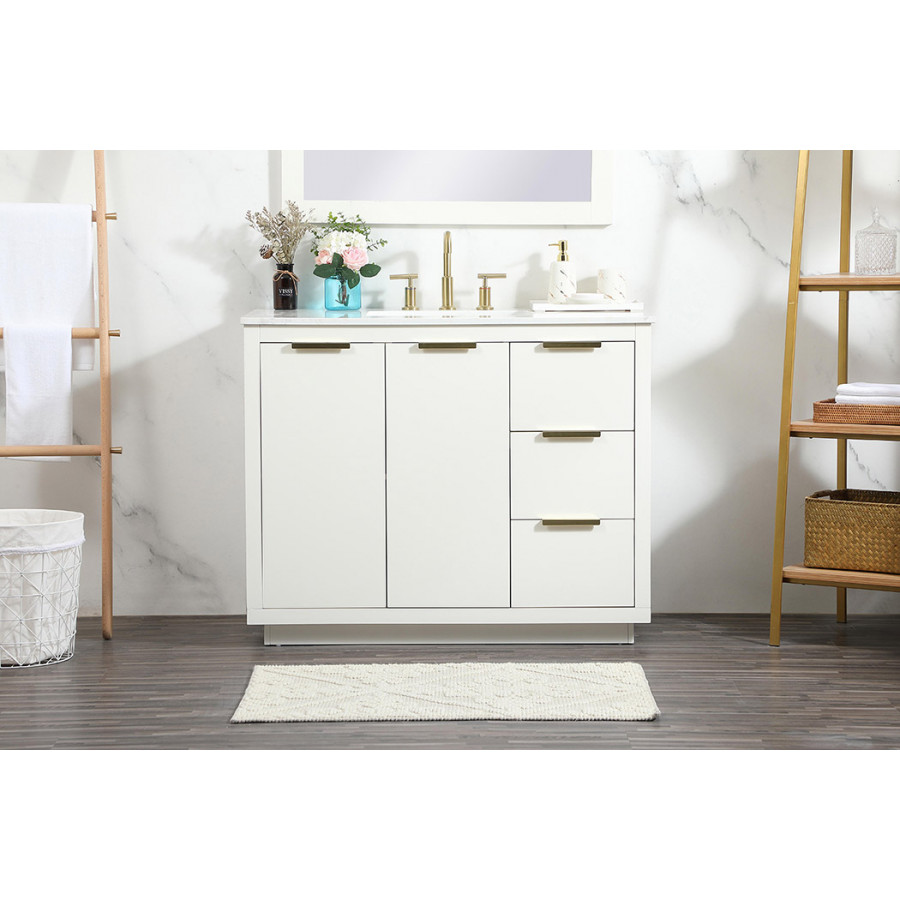 Elegant Bathroom Vanity - White (VF19442WH)
