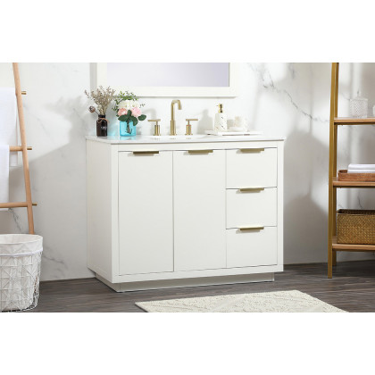 Elegant Bathroom Vanity - White (VF19442WH)
