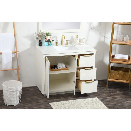 Elegant Bathroom Vanity - White (VF19442WH)