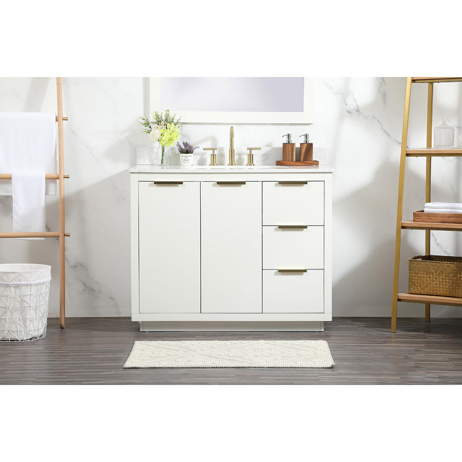 Elegant Bathroom Vanity - White (VF19442WH-BS)